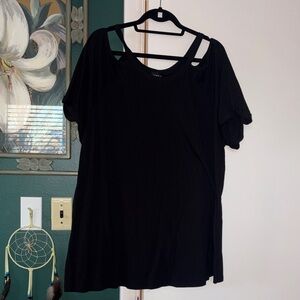 Chic Black Short Sleeve Women's Top